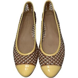 Aerin SINTRA Yellow Woven Ballet Flats Size: 8M